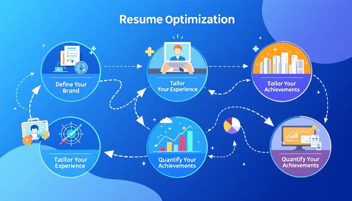 An infographic illustrating the process of resume optimization.