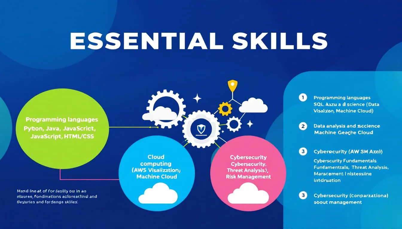 An infographic illustrating various resume skills including hard and soft skills.