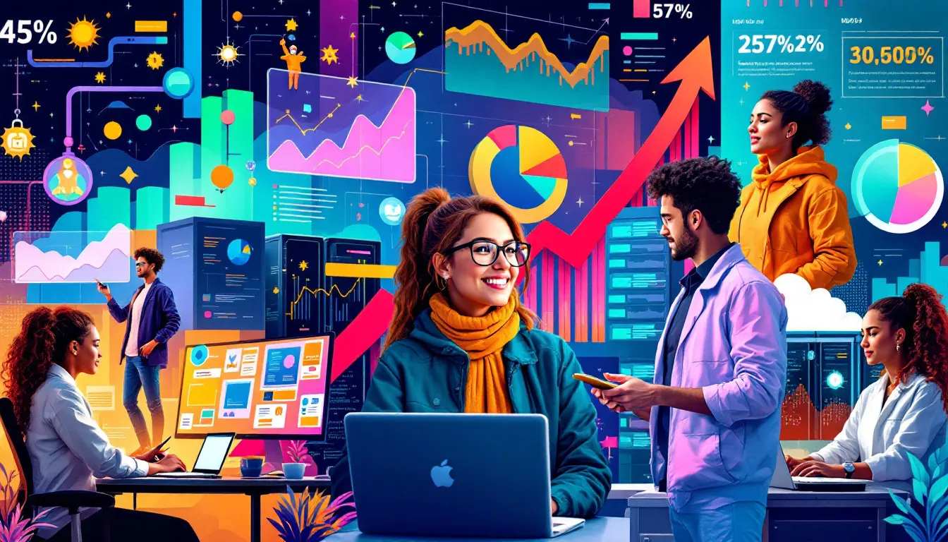 A collage of technology professionals working in the tech sector, showcasing high paying jobs.