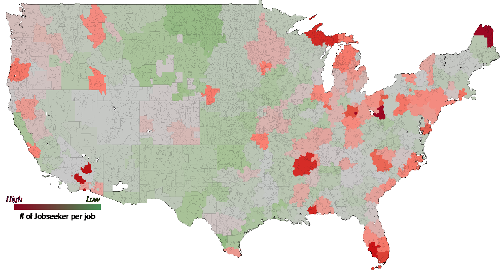 US Unemployment Map Ladders