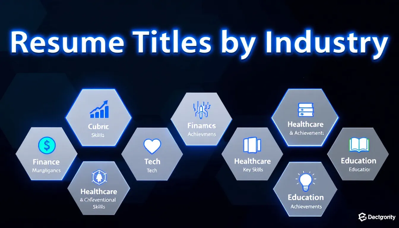 Examples of good resume titles categorized by industry.